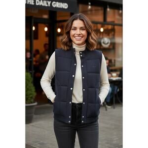 Calvin Klein Full Button Black 100% Cotton Women's Vest Size Large